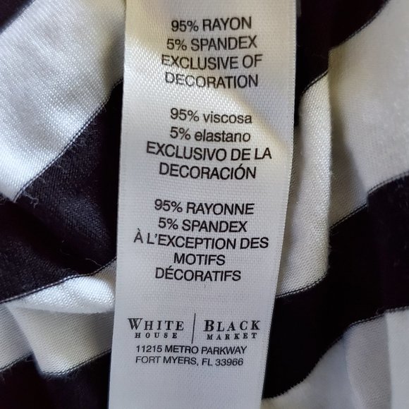White House Black Market (Medium White with black strips long sleeve top) - Picture 6 of 9